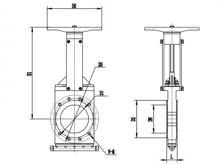 Wear-Resisting Knife Gate Valve  (Large Diameter Slurry Valve, 80-500 mm)