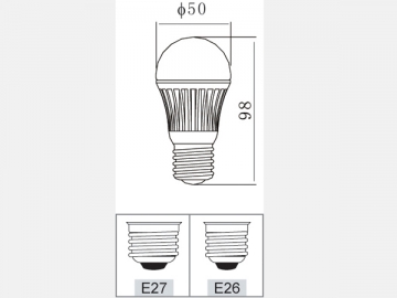 3W Ceramic LED Light Bulb