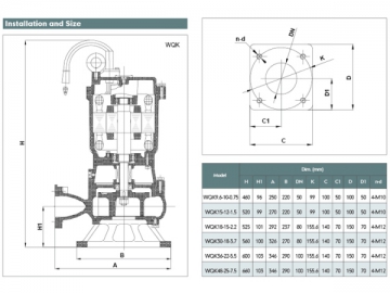 WQK Cast Iron Submersible Sewage Pump