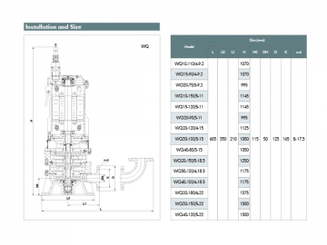 WQ Cast Iron Submersible Sewage Pump