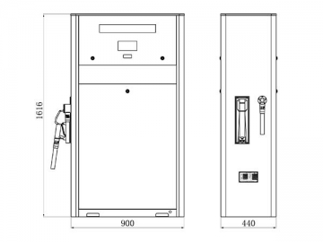 Fuel Dispenser with 1 Dispensing Nozzle