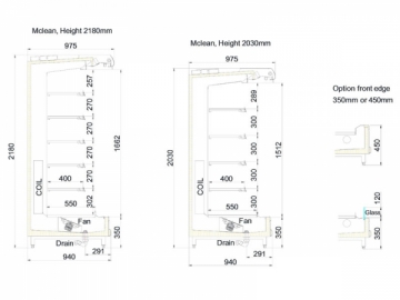 Double Air Curtain Multideck Display Cabinets