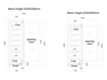 Ultra-thin Glass Door Freezer / Chiller