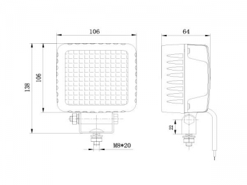 LED Work Lamp, 4×4 Series