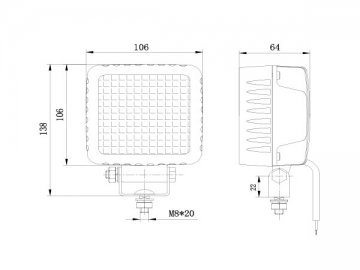 LED Work Lamp, 4×4 Series