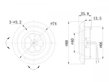 Round LED Interior Lamp