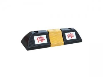 3 Holes Rubber Wheel Stop with STOP Word