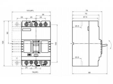 DAM1-125 MCCB Molded Case Circuit Breaker