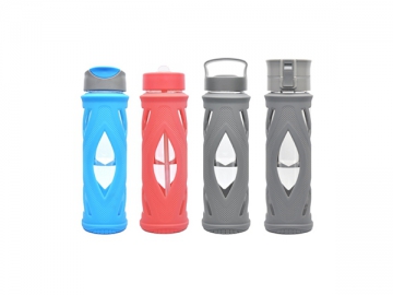 Glass Water Bottle with Silicone Cover Glass Water Bottle with Silicone Cover