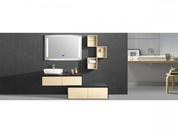 IL1971 Stylish Off-White Bathroom Vanity Unit with LED Lighted Mirror IL1971 Stylish Off-White Bathroom Vanity Unit with LED Lighted Mirror
