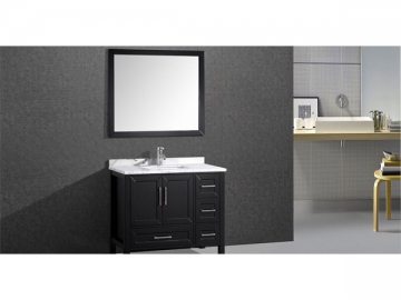 IL-6503 Black Bathroom Vanity Set with Framed Mirror IL-6503 Black Bathroom Vanity Set with Framed Mirror